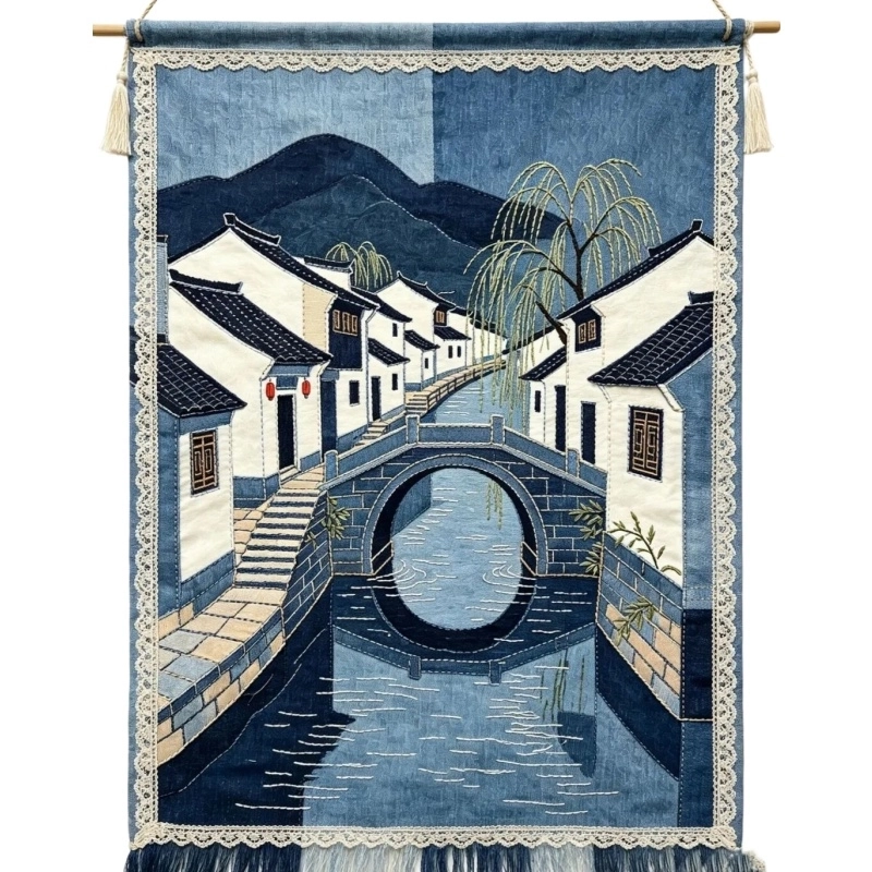 3D Embroidery Denim Wall Hanging (4) 3D Embroidery Denim Wall Hanging (4)