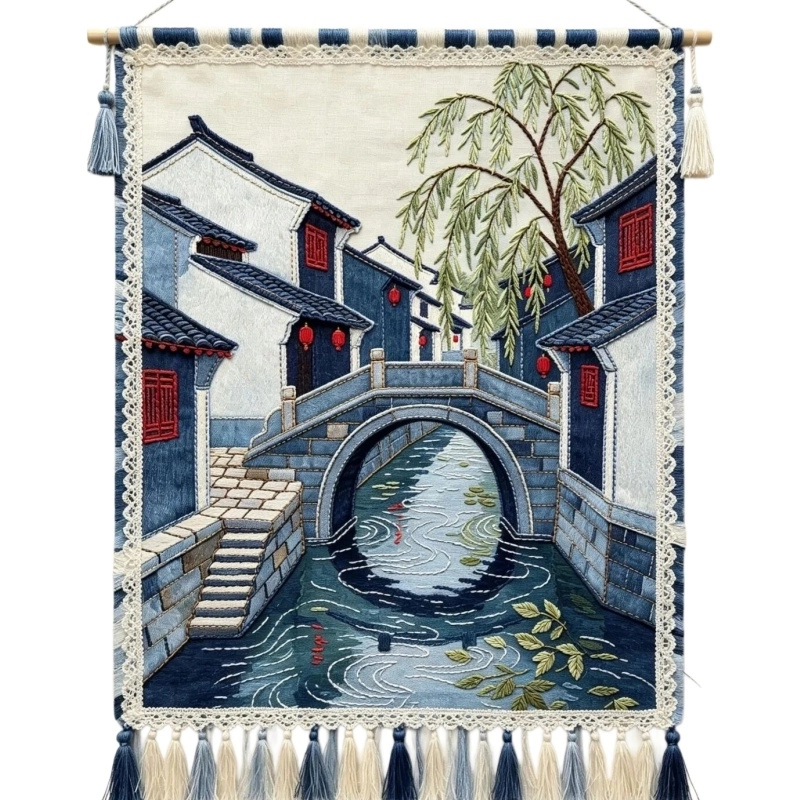 3D Embroidery Denim Wall Hanging (5)