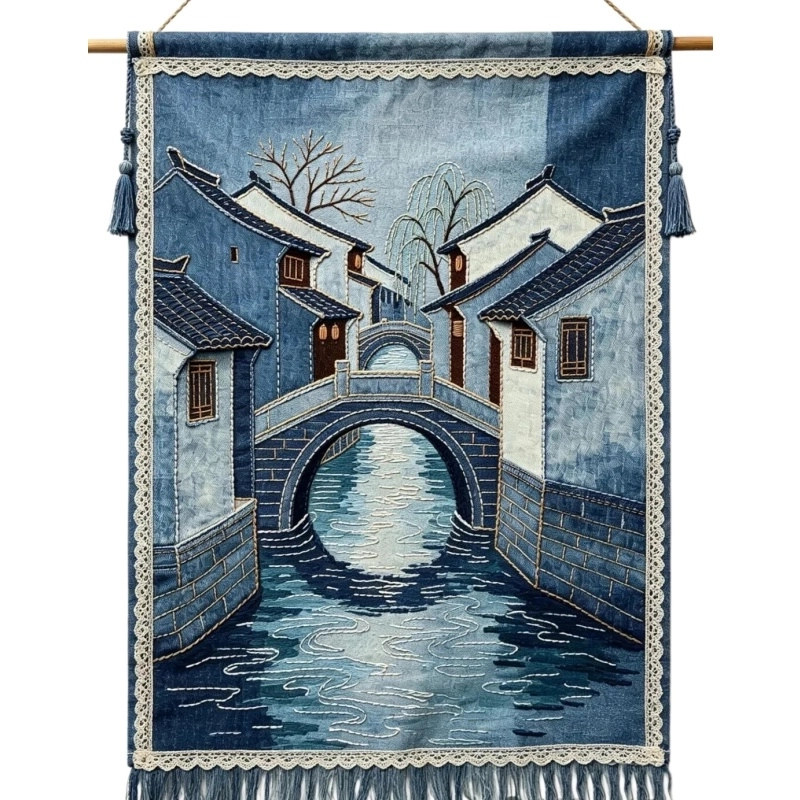 3D Embroidery Denim Wall Hanging (6) 3D Embroidery Denim Wall Hanging (6)