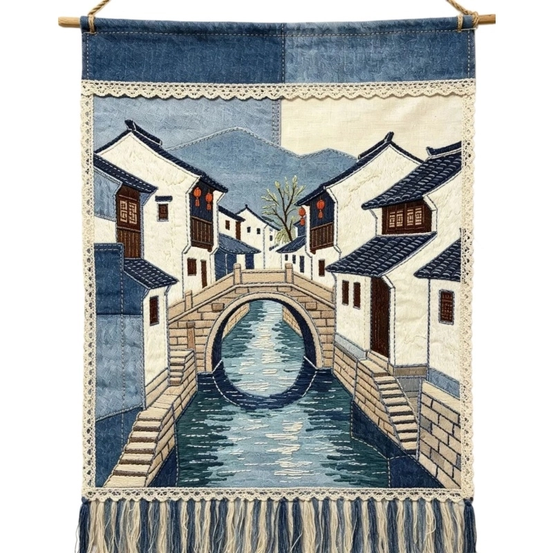 3D Embroidery Denim Wall Hanging (7) 3D Embroidery Denim Wall Hanging (7)