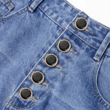 High-rise barrel-leg jeans with adjustable button cuffs – two silhouettes in one, with heritage button-fly. (6) High-rise barrel-leg jeans with adjustable button cuffs – two silhouettes in one, with heritage button-fly. (6)