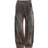 Boyfriend Fit Flocked Denim Pants for Women (3) Boyfriend Fit Flocked Denim Pants for Women (3)