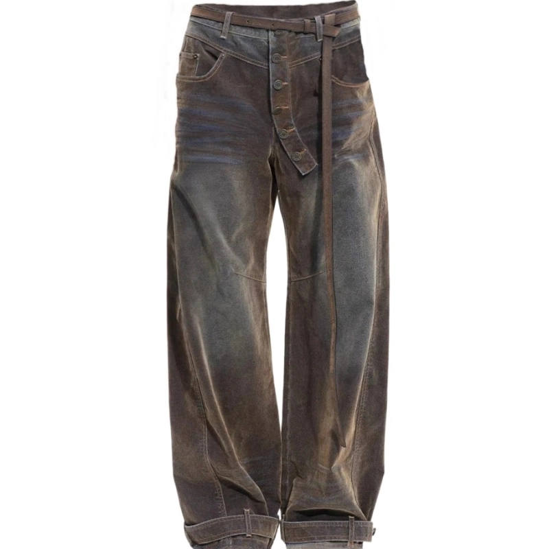 Boyfriend Fit Flocked Denim Pants for Women (3) Boyfriend Fit Flocked Denim Pants for Women (3)