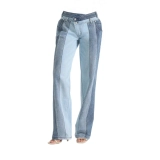 Women‘s 100% Cotton 16.2oz Color-Block Denim Jeans Women‘s 100% Cotton 16.2oz Color-Block Denim Jeans