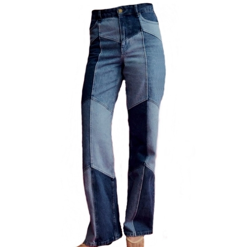 Women‘s 100% Cotton 16.2oz Color-Block Denim Jeans (4) Women‘s 100% Cotton 16.2oz Color-Block Denim Jeans (4)