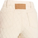 Women's Cream Raw Denim Straight-Leg Pants with Laser-Cut Floral Detail (3) Women's Cream Raw Denim Straight-Leg Pants with Laser-Cut Floral Detail (3)