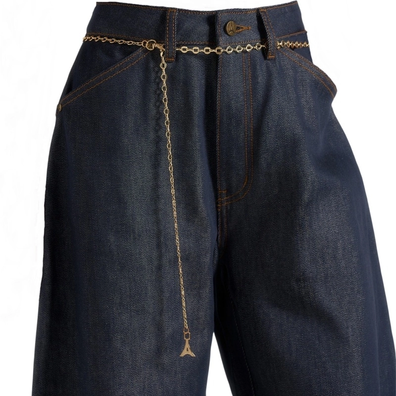 13oz Cotton-Tencel Raw Denim Saber-Leg Pants for Women (3)
