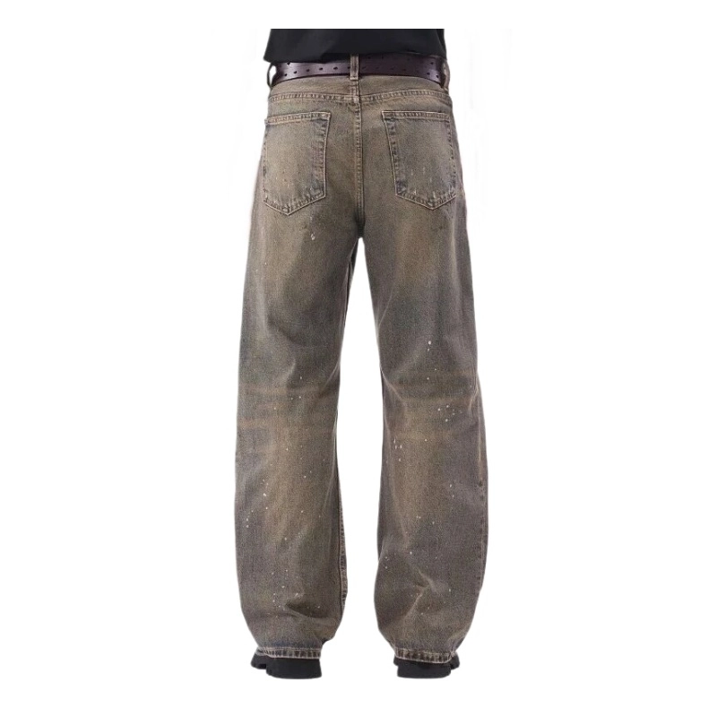Men's 100% Cotton Dirty-Wash / Vintage-Look Denim Jeans (2) Men's 100% Cotton Dirty-Wash / Vintage-Look Denim Jeans (2)