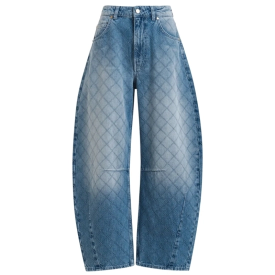 Women‘s 100% Cotton 13oz Barrel Leg Jeans