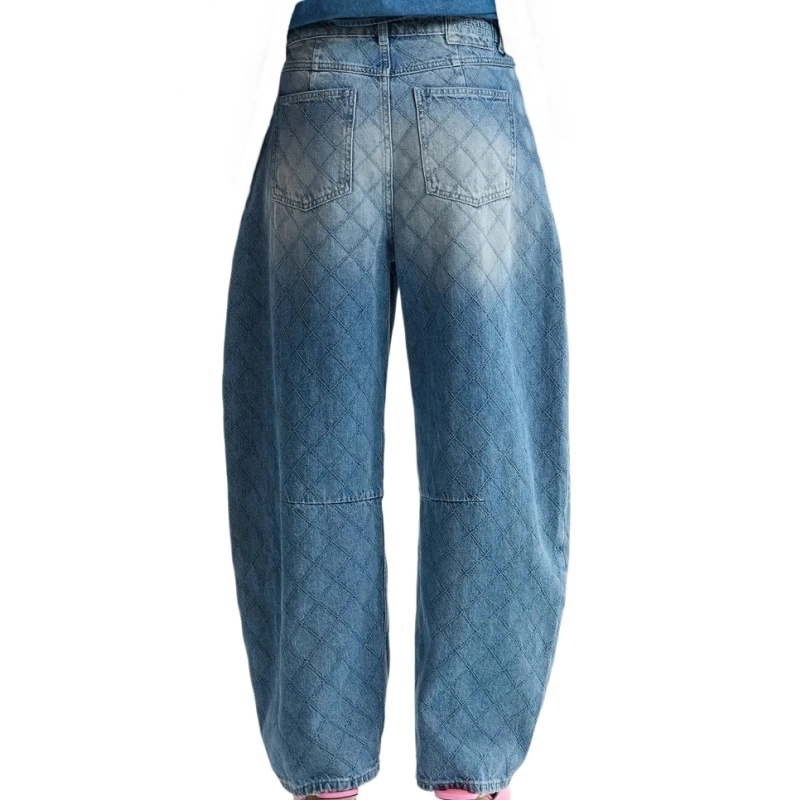 Women‘s 100% Cotton 13oz Barrel Leg Jeans (2) Women‘s 100% Cotton 13oz Barrel Leg Jeans (2)