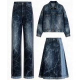 Premium Ice Crack Jacquard Denim Fabric | 90% Cotton 13oz | Low MOQ (3)