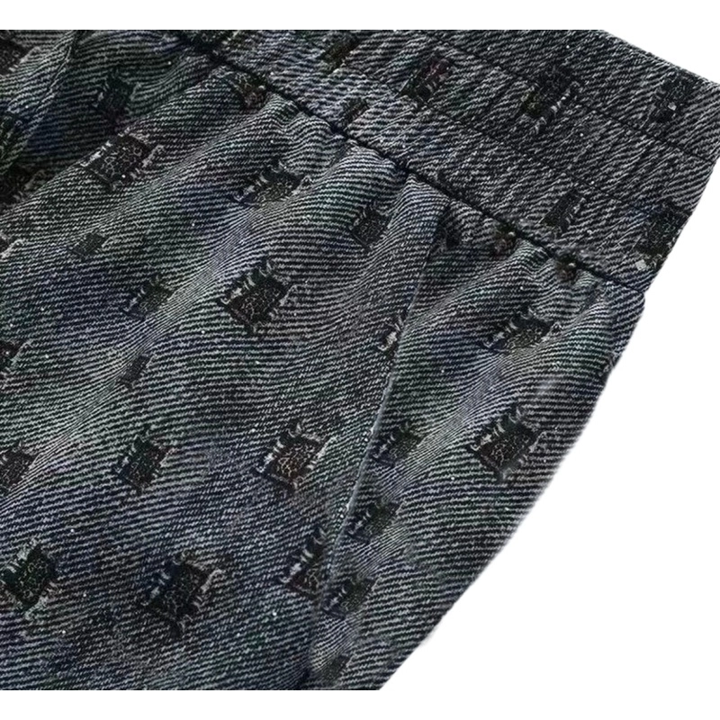 100% Cotton Jacquard Check Denim (3)
