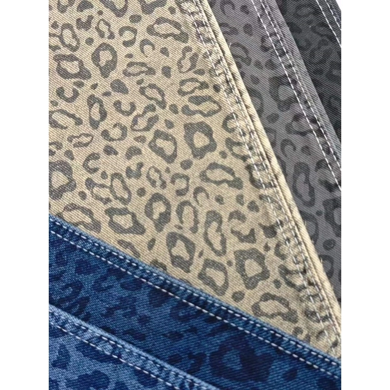 Multi‑Color Leopard Print Denim Fabric (6)