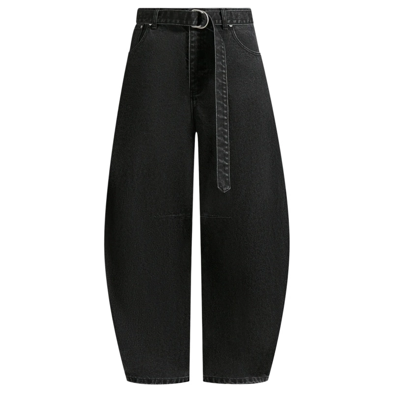 Men's Black Barrel Jeans