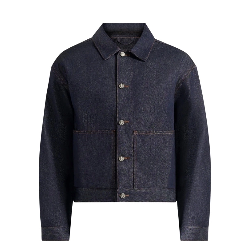 Men's Raw Denim Jacket - 100% Cotton Classic Fit
