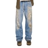 Men's Distressed Stretch Denim Jeans – 14oz Multi-Wash with Patches & Grunge Effects (4) Men's Distressed Stretch Denim Jeans – 14oz Multi-Wash with Patches & Grunge Effects (4)