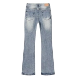 Men‘s 100% Cotton 14oz Heavy Distressed Jeans – Light Blue Industrial Salt-Wash Finish (2) Men‘s 100% Cotton 14oz Heavy Distressed Jeans – Light Blue Industrial Salt-Wash Finish (2)