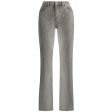 Women‘s 100% Cotton 15oz Smoke Grey Washed Micro-Flare Extra-Long Jeans Women‘s 100% Cotton 15oz Smoke Grey Washed Micro-Flare Extra-Long Jeans