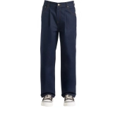 Raw Denim Men's Pleated Trousers – 14oz Unwashed Dark Indigo (2)
