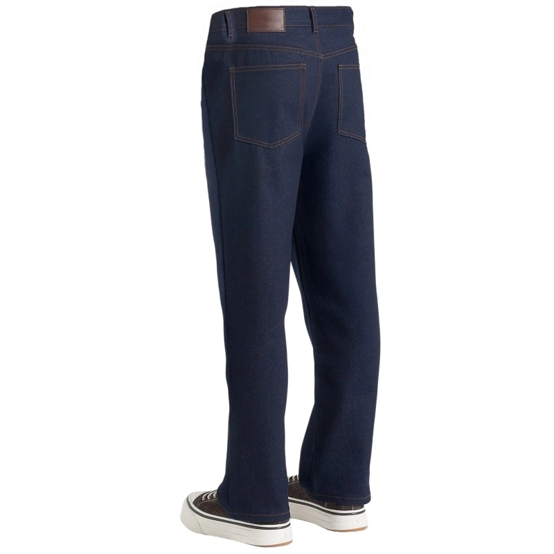 Raw Denim Men's Pleated Trousers – 14oz Unwashed Dark Indigo (5) Raw Denim Men's Pleated Trousers – 14oz Unwashed Dark Indigo (5)