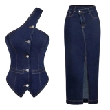 Lightweight Tencel™ Denim Co‑ord Set (Top + Skirt)