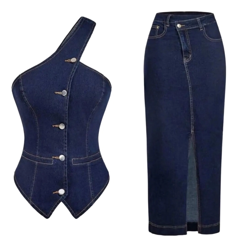 Lightweight Tencel™ Denim Co‑ord Set (Top + Skirt)