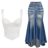Lightweight Tencel™ Denim Co‑ord Set (Top + Skirt) (3) Lightweight Tencel™ Denim Co‑ord Set (Top + Skirt) (3)