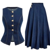 Lightweight Tencel™ Denim Co‑ord Set (Top + Skirt) (5) Lightweight Tencel™ Denim Co‑ord Set (Top + Skirt) (5)