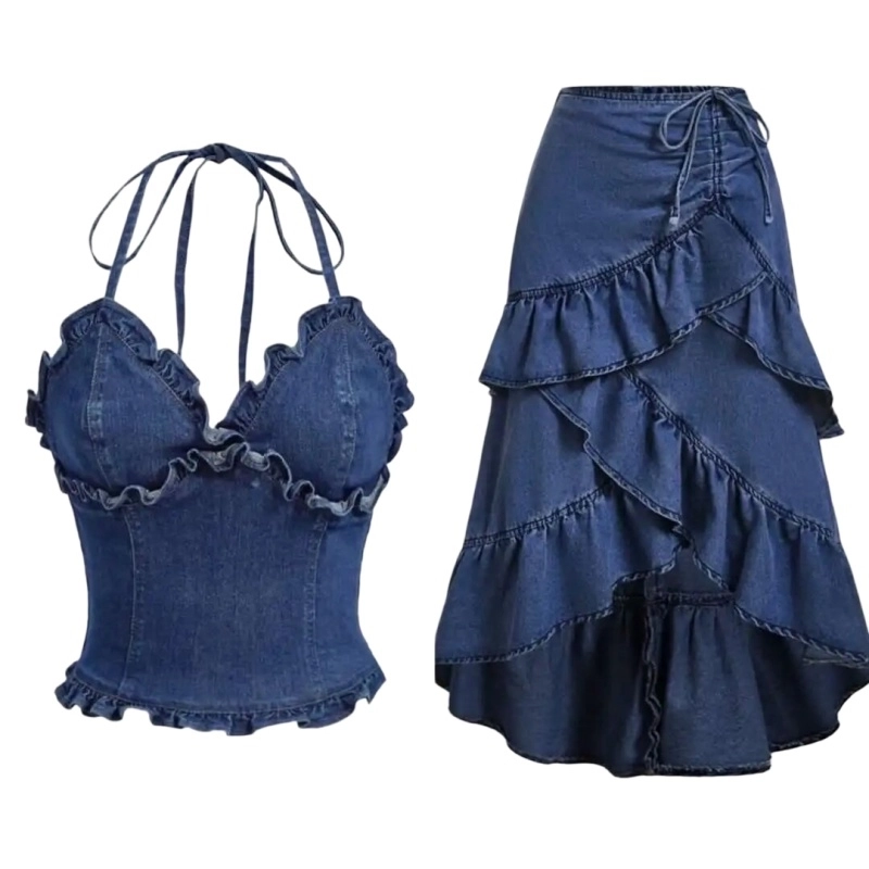 Lightweight Tencel™ Denim Co‑ord Set (Top + Skirt) (6) Lightweight Tencel™ Denim Co‑ord Set (Top + Skirt) (6)
