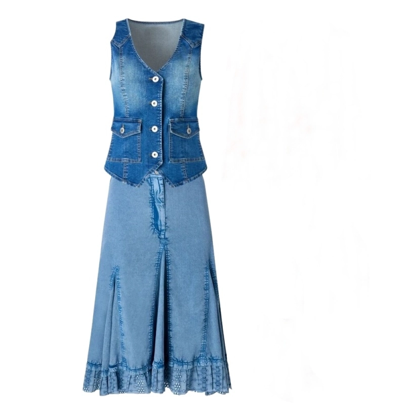 Lightweight Tencel™ Denim Co‑ord Set (Top + Skirt) (7) Lightweight Tencel™ Denim Co‑ord Set (Top + Skirt) (7)
