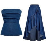 Lightweight Tencel™ Denim Co‑ord Set (Top + Skirt) (8) Lightweight Tencel™ Denim Co‑ord Set (Top + Skirt) (8)