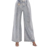 Women's 100% Cotton 14oz Crystal-Embellished Jeans – White Diamonds, Light Blue Wash (2) Women's 100% Cotton 14oz Crystal-Embellished Jeans – White Diamonds, Light Blue Wash (2)