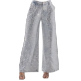 Women's 100% Cotton 14oz Crystal-Embellished Jeans – White Diamonds, Light Blue Wash (3) Women's 100% Cotton 14oz Crystal-Embellished Jeans – White Diamonds, Light Blue Wash (3)