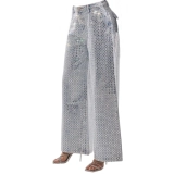 Women's 100% Cotton 14oz Crystal-Embellished Jeans – White Diamonds, Light Blue Wash (4) Women's 100% Cotton 14oz Crystal-Embellished Jeans – White Diamonds, Light Blue Wash (4)