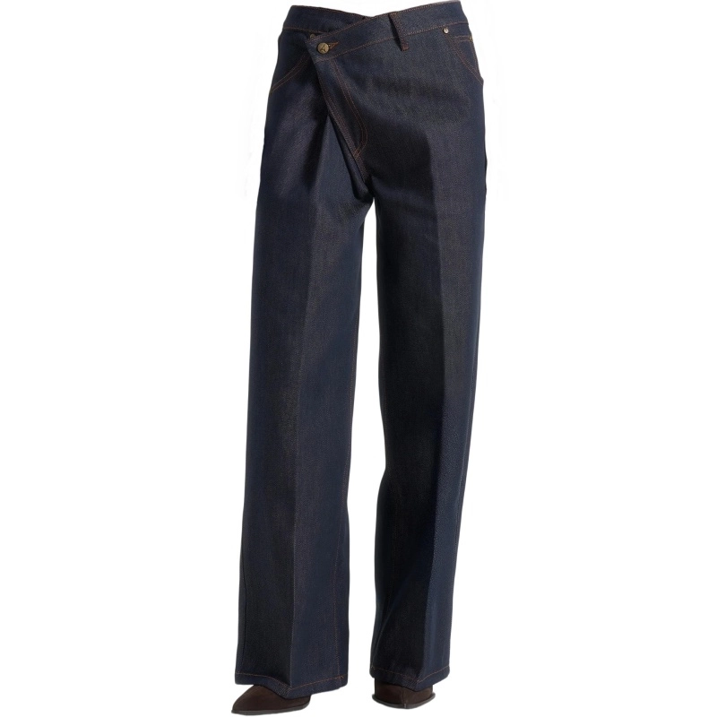 Women‘s 73% Cotton 27% Lyocell 13oz Raw Denim Jeans with Asymmetric Fly (3)