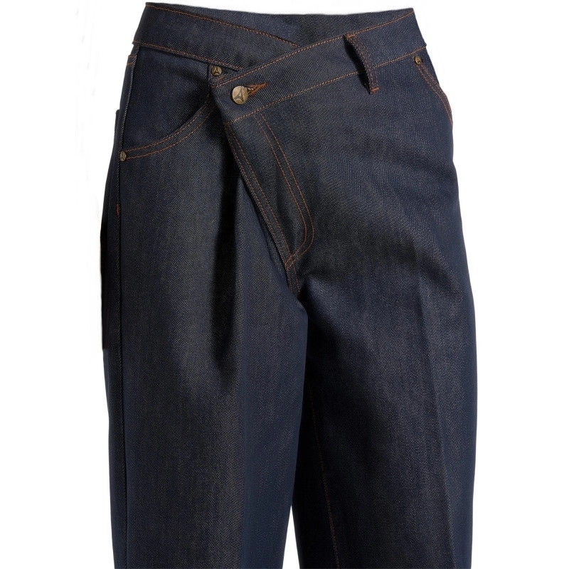 Women‘s 73% Cotton 27% Lyocell 13oz Raw Denim Jeans with Asymmetric Fly (4) Women‘s 73% Cotton 27% Lyocell 13oz Raw Denim Jeans with Asymmetric Fly (4)