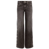 Women‘s 100% Cotton 12oz Color-Block Straight-Leg Jeans with Side-Seam Button Opening (4) Women‘s 100% Cotton 12oz Color-Block Straight-Leg Jeans with Side-Seam Button Opening (4)