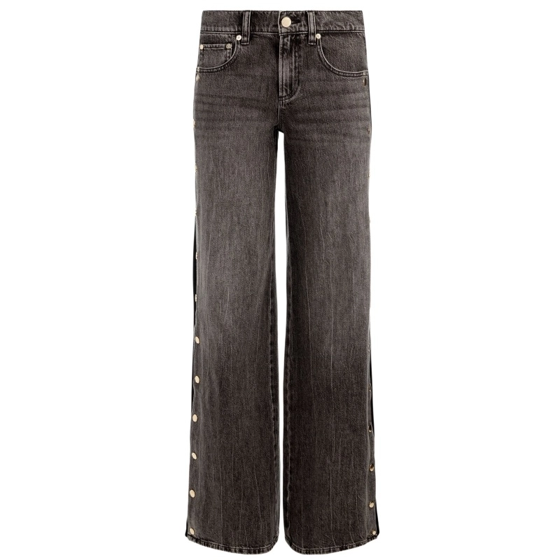 Women‘s 100% Cotton 12oz Color-Block Straight-Leg Jeans with Side-Seam Button Opening (4) Women‘s 100% Cotton 12oz Color-Block Straight-Leg Jeans with Side-Seam Button Opening (4)